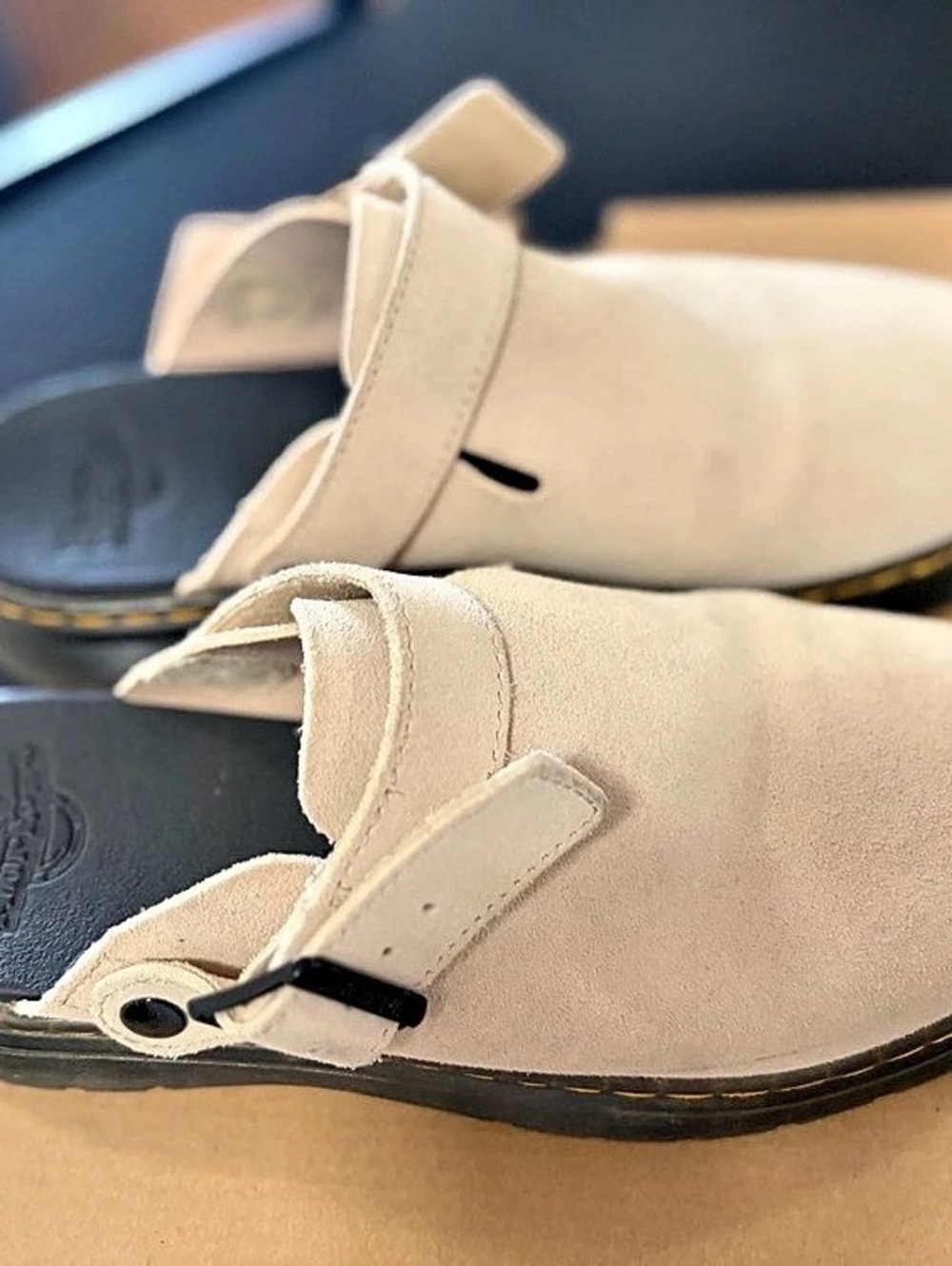 Dr. Martens Carlson Suede Clogs Beige US 9 Like New